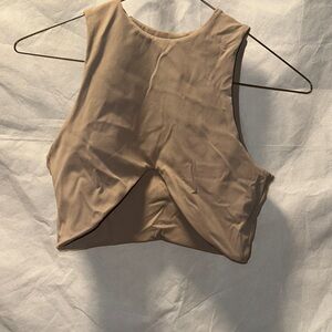 Sleeveless Tan Crop Top